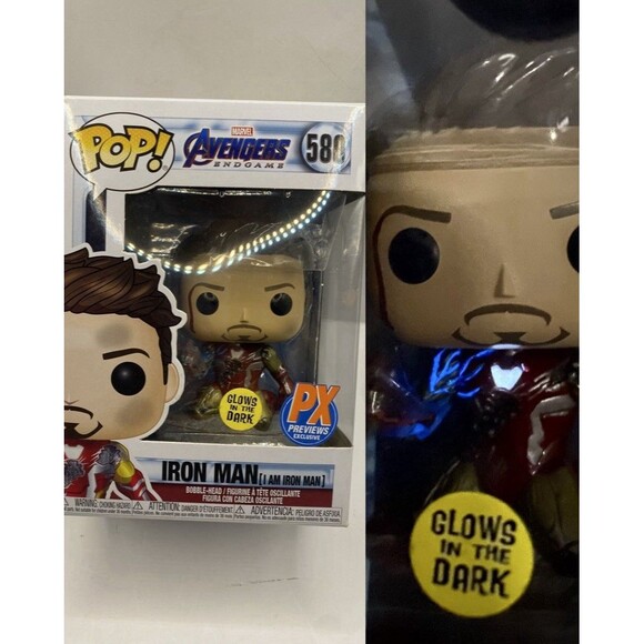 Funko Pop! Marvel Avengers Endgame 580 Iron Man I Am Iron Man PX Previews Glow - Picture 1 of 9